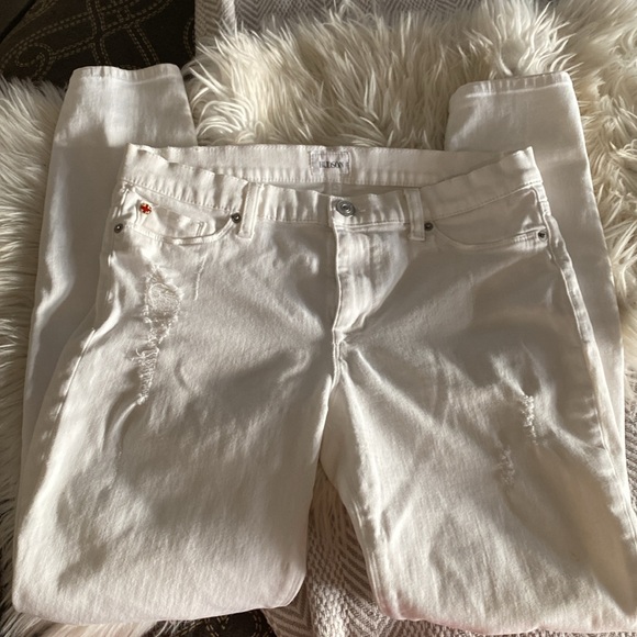 Hudson Nico Mid-rise Super Skinny Jeans. White. Distressed. Size 30 - Picture 5 of 11